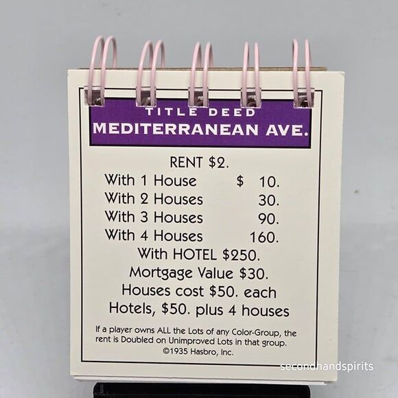 Hand-Assembled Monopoly-Themed Mini Journal - Mediterranean Ave - Picture 1 of 1
